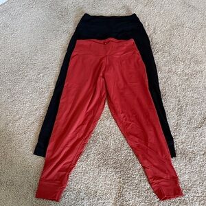 Pair of black and brick jogger pants